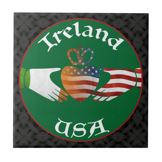 Carreau En Céramique Tuile de l'Irlande Etats-Unis Claddagh (Devant)