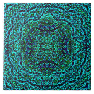 Carreau En Céramique Tuile de mandala "de bijou de Geo d'Aqua"