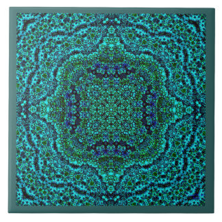 Carreau En Céramique Tuile de mandala "de bijou de Geo d'Aqua" (cadre)