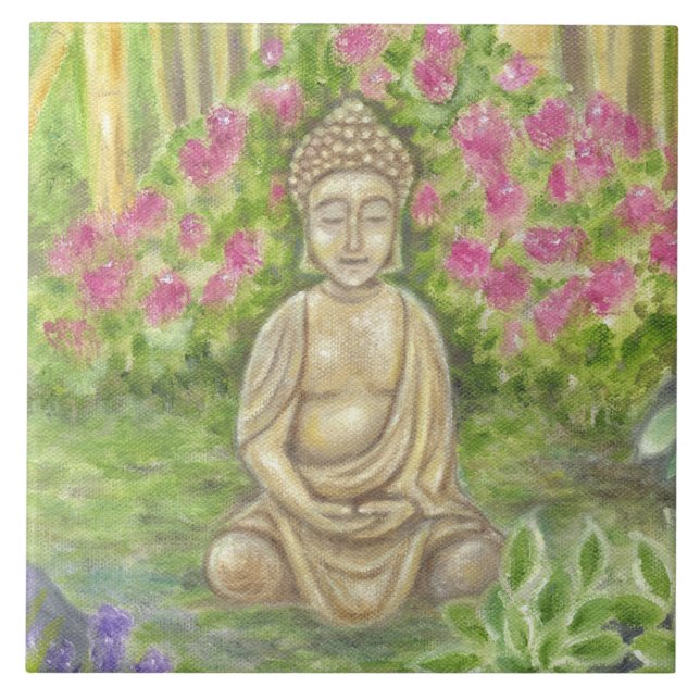 Carreau En Céramique Tuile de mur de statue de Bouddha (Devant)