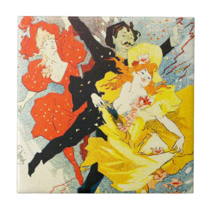 Carreau En Céramique Tuile de Nouveau d'art de Jules Cheret