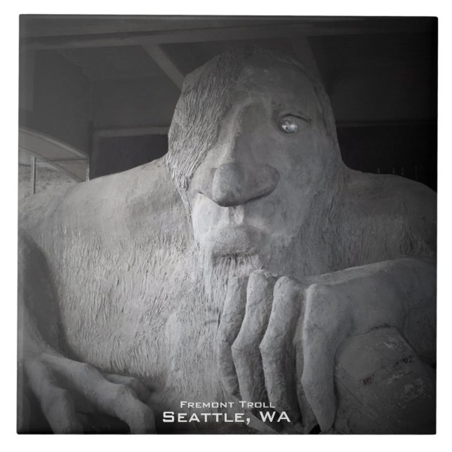 Carreau En Céramique Tuile de photo de Seattle Fremont Troll (Devant)