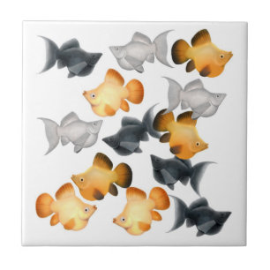 Carreau En Céramique Tuile de poissons de Livebearer d'aquariums