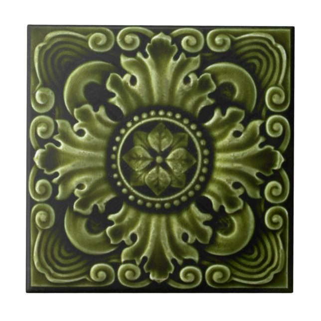 Carreau En Céramique Tuile de reproduction d'antiquité du (Devant)