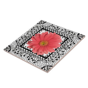 Carreau En Céramique Tuile de Sherbert de marguerite de Gerbera
