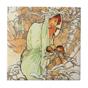 Carreau En Céramique Tuile d'hiver d'Alpohnse Mucha