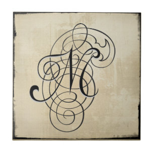 Carreau En Céramique tuile du mongram "M"