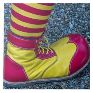 Carreau En Céramique Tuile en céramique clown rouge et jaune