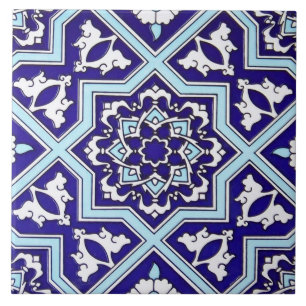 Carreau En Céramique Tuile en céramique de photo de conception bleue