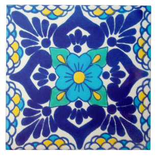 Carreau En Céramique Tuile en céramique de photo de fleur bleue