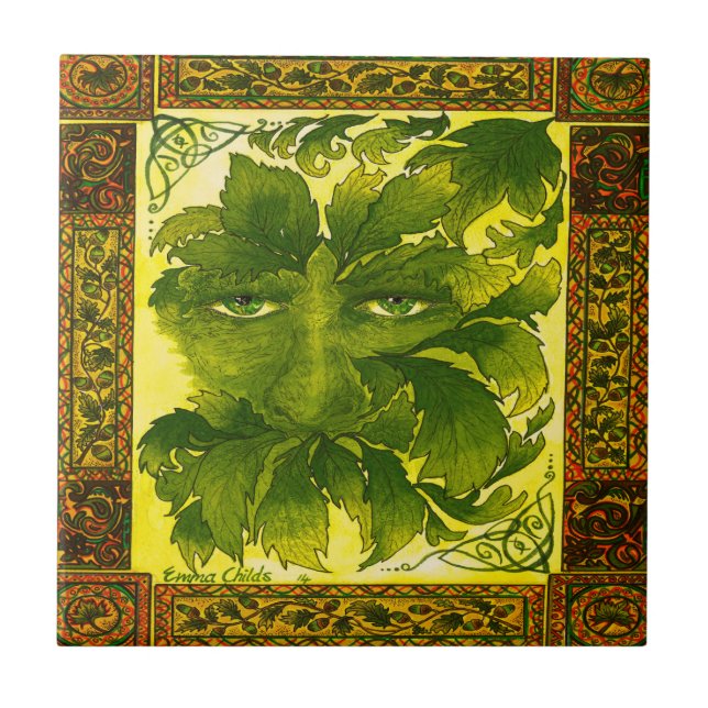 Carreau En Céramique Tuile en céramique Green Man (Devant)