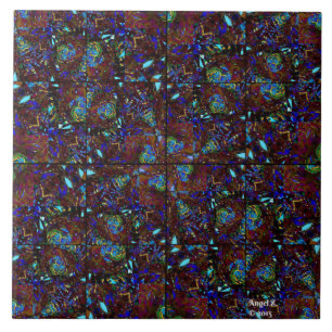 Carreau En Céramique Tuile en verre souillé d'indigo
