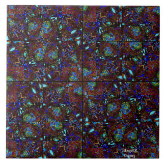 Carreau En Céramique Tuile en verre souillé d'indigo