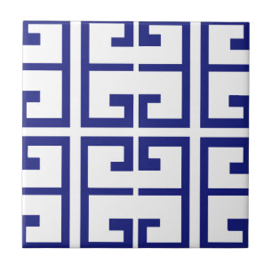 Carreau En Céramique Tuile grecque bleue