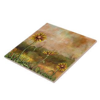 Carreau En Céramique Tuile heureuse de tournesols