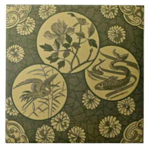 Carreau En Céramique Tuile japonaise d'esthétique anglo-japonaise Repro