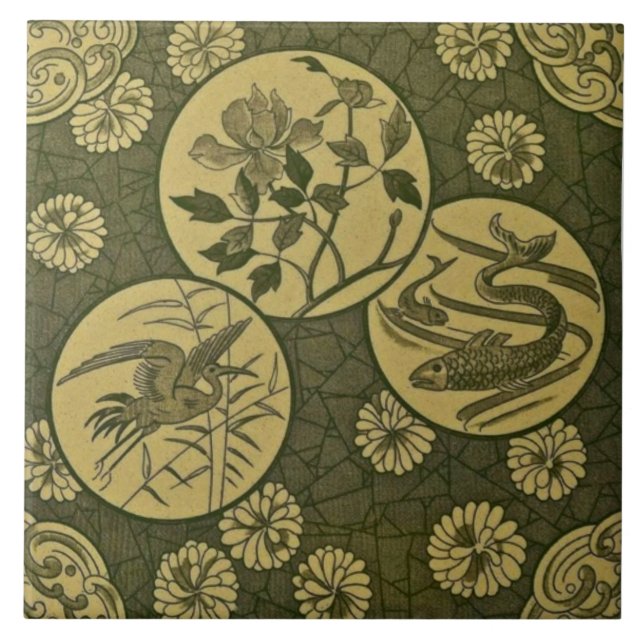 Carreau En Céramique Tuile japonaise d'esthétique anglo-japonaise Repro (Devant)