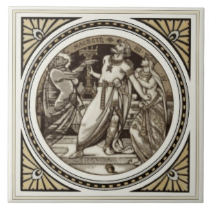 Carreau En Céramique Tuile littéraire Repro Minton Shakespeare Macbeth