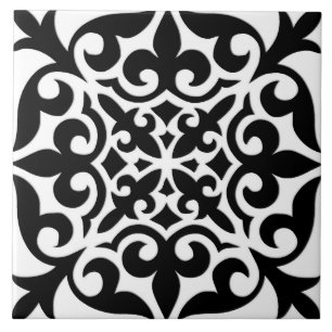 Carreau En Céramique Tuile marocaine - blanc avec l'arrière - plan noi