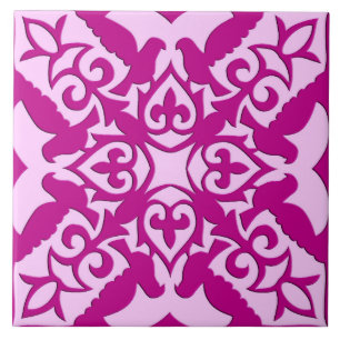 Carreau En Céramique Tuile marocaine - magenta et rose