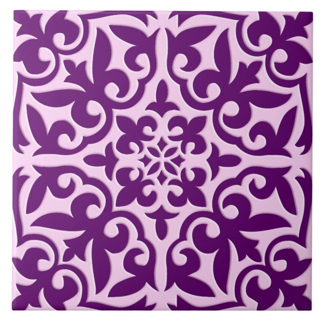 Carreau En Céramique Tuile marocaine - pourpre et orchidée (Devant)