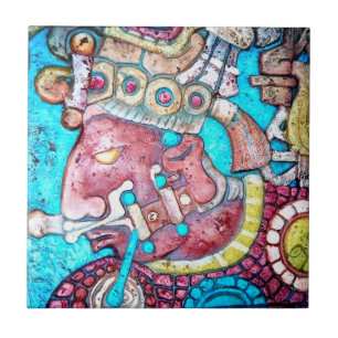 Carreau En Céramique Tuile maya indienne aztèque de soulagement de