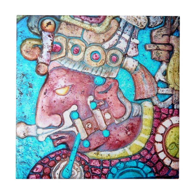 Carreau En Céramique Tuile maya indienne aztèque de soulagement de (Devant)