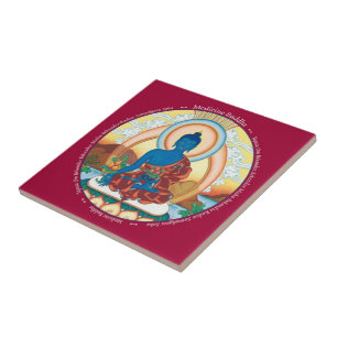 Carreau En Céramique Tuile - médecine Bouddha avec l'incantation