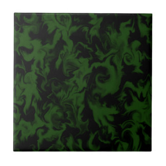 Carreau En Céramique Tuile mélangée vert-foncé et noire de couleur
