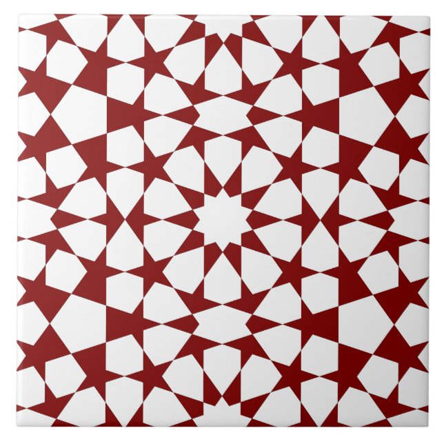 Carreau En Céramique Tuile motif géométrique islamique (Devant)