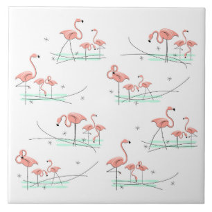 Carreau En Céramique Tuile multi de Flamants roses