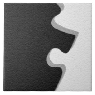 Carreau En Céramique Tuile noire de morceau de puzzle