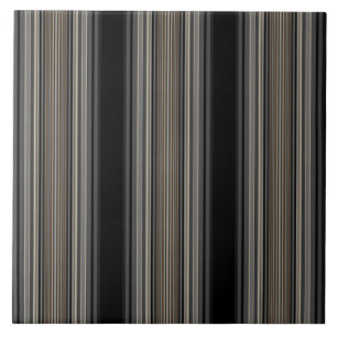 Carreau En Céramique Tuile noire et Brown sophistiquée de rayure