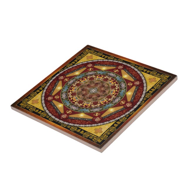 Carreau En Céramique Tuile orientale de bonheur de mandala (Côté)