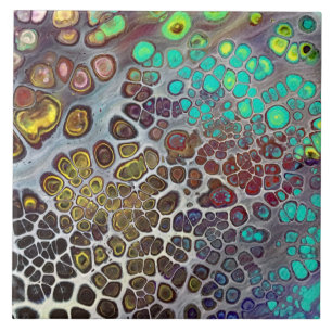 Carreau En Céramique Tuile originale d'art abstrait de pierres gemmes
