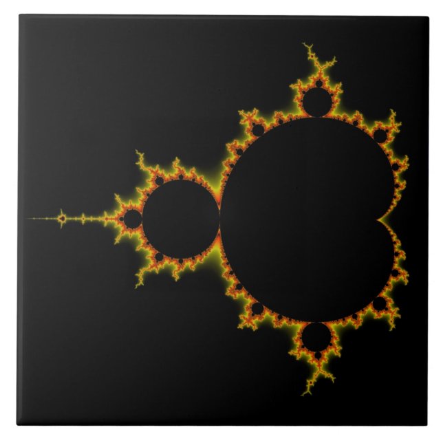 Carreau En Céramique Tuile réglée ardente de Mandelbrot (Devant)