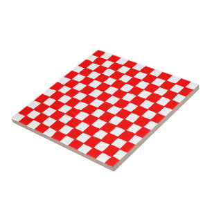 Carreau En Céramique tuile (rouge) checkered de motif
