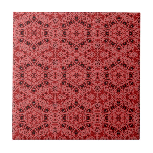 Carreau En Céramique tuile rouge de hexagonals (Devant)