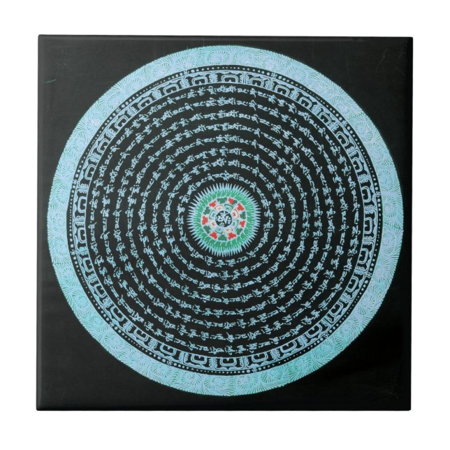 Carreau En Céramique Tuile tibétaine de mandala (Devant)