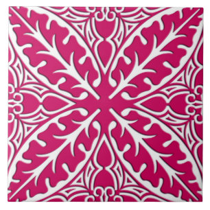 Carreau En Céramique Tuiles marocaines - magenta et blanc