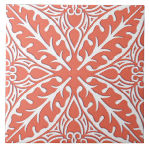 Carreau En Céramique Tuiles marocaines - orange et blanc de corail