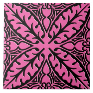 Carreau En Céramique Tuiles marocaines - rose et noir fuchsia