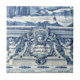 Carreau En Céramique Tuiles murales portugaises bleues et blanches avec