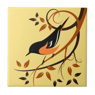 Carreau En Céramique Tuiles stylisées d'art de Baltimore Oriole