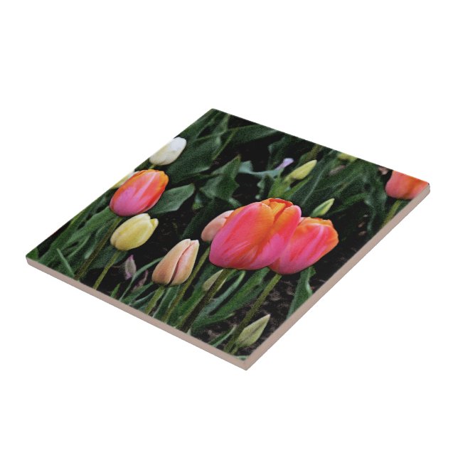 CARREAU EN CÉRAMIQUE "TULIP GARDEN" TILE CÉRAMIQUE/TRIVET (Côté)