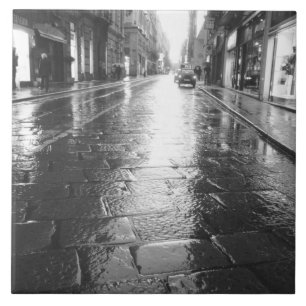 Carreau En Céramique Turin Italie, Rue humide Soir