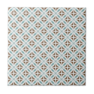 Carreau En Céramique Turquoise géométrique de motif de safari abstrai