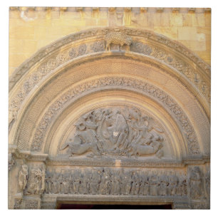 Carreau En Céramique Tympan du porche dépeignant le Christ dans la