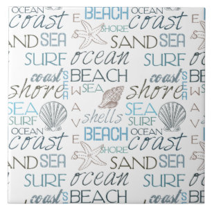 Carreau En Céramique Typographie de plage