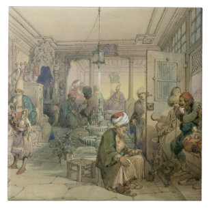 Carreau En Céramique Un café, Constantinople, 1854 (stylo et encre et